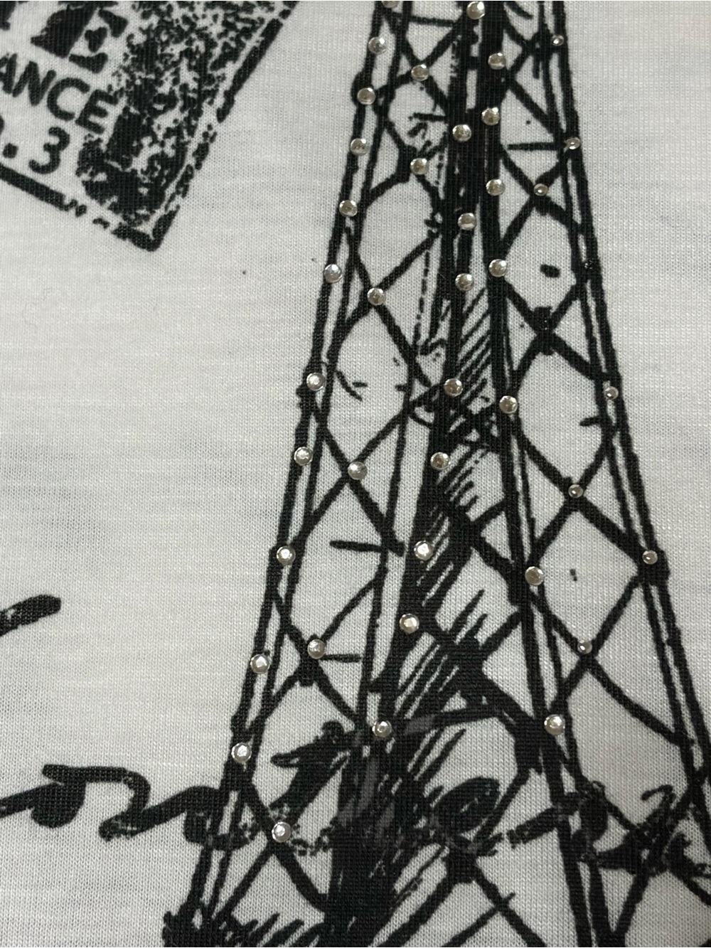 Women's Paris Print Floral Long Sleeve Top - White, Yellow & Gray. Worn one time - Picture 6 of 11